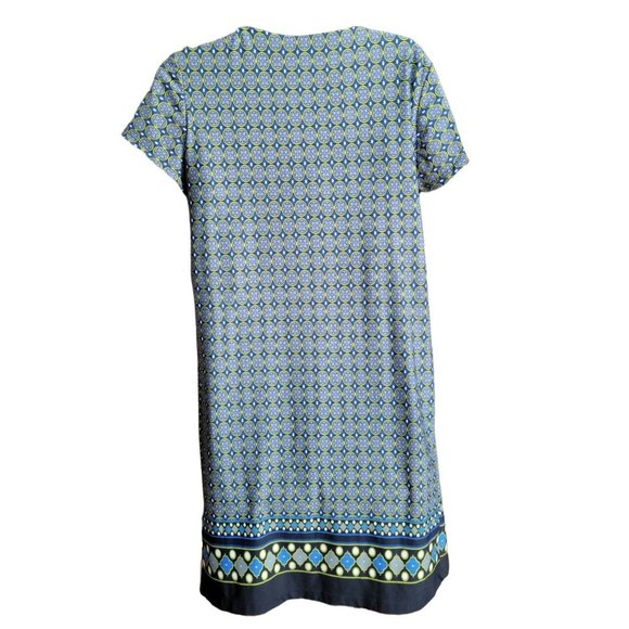 Perceptions Petite Blue Short Sleeve Pleated Front Dress Petite Small PS 994 - Picture 2 of 5